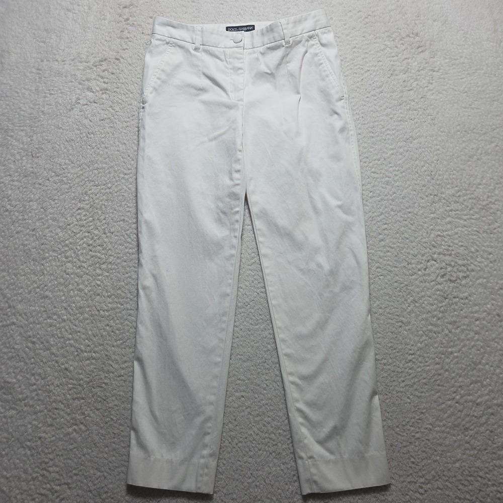 Dolce & Gabbana Women's Size 27x25 Luxury White Cotton Pants